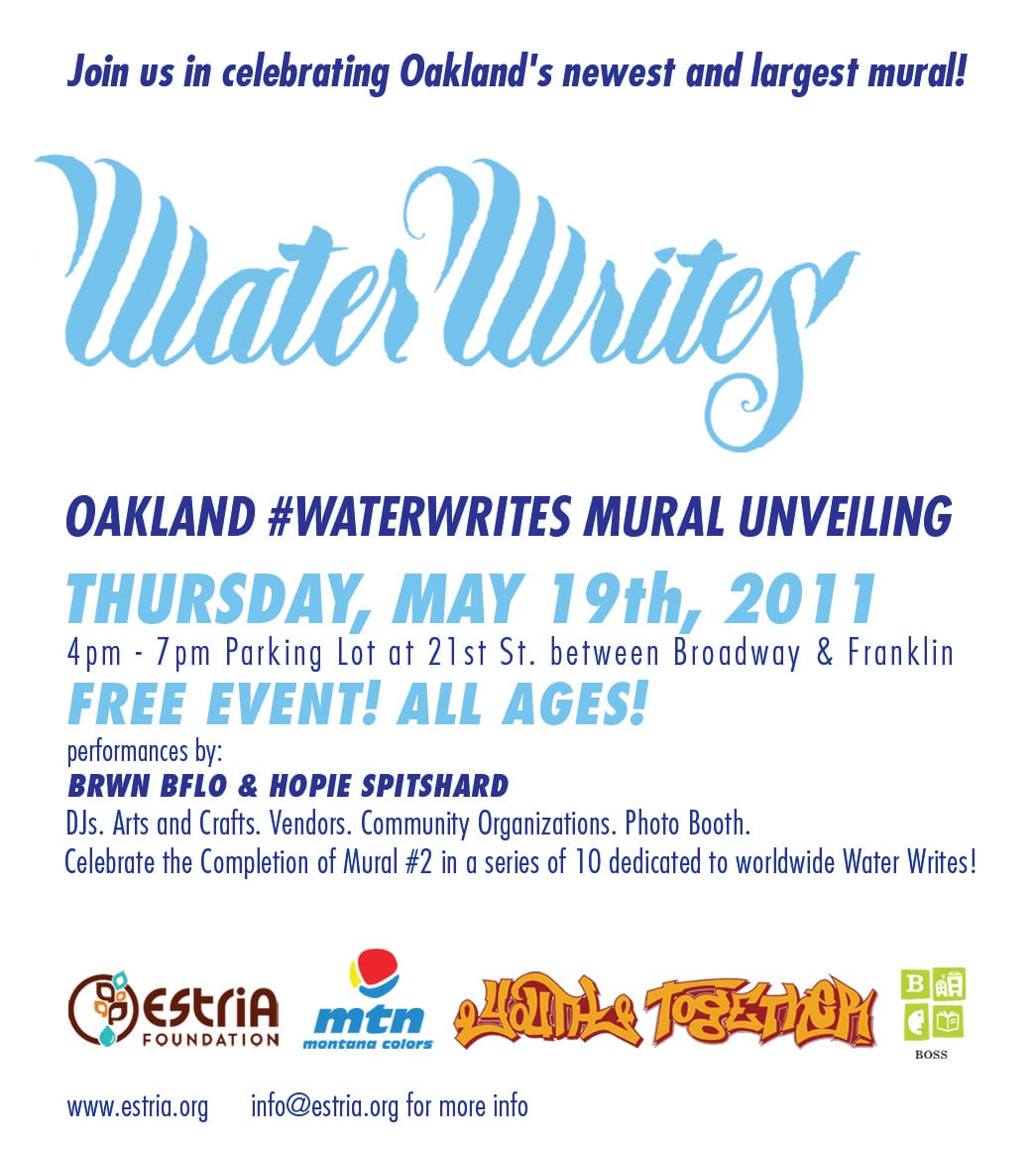 WaterWrites Oakland Mural Unveiling May 19th