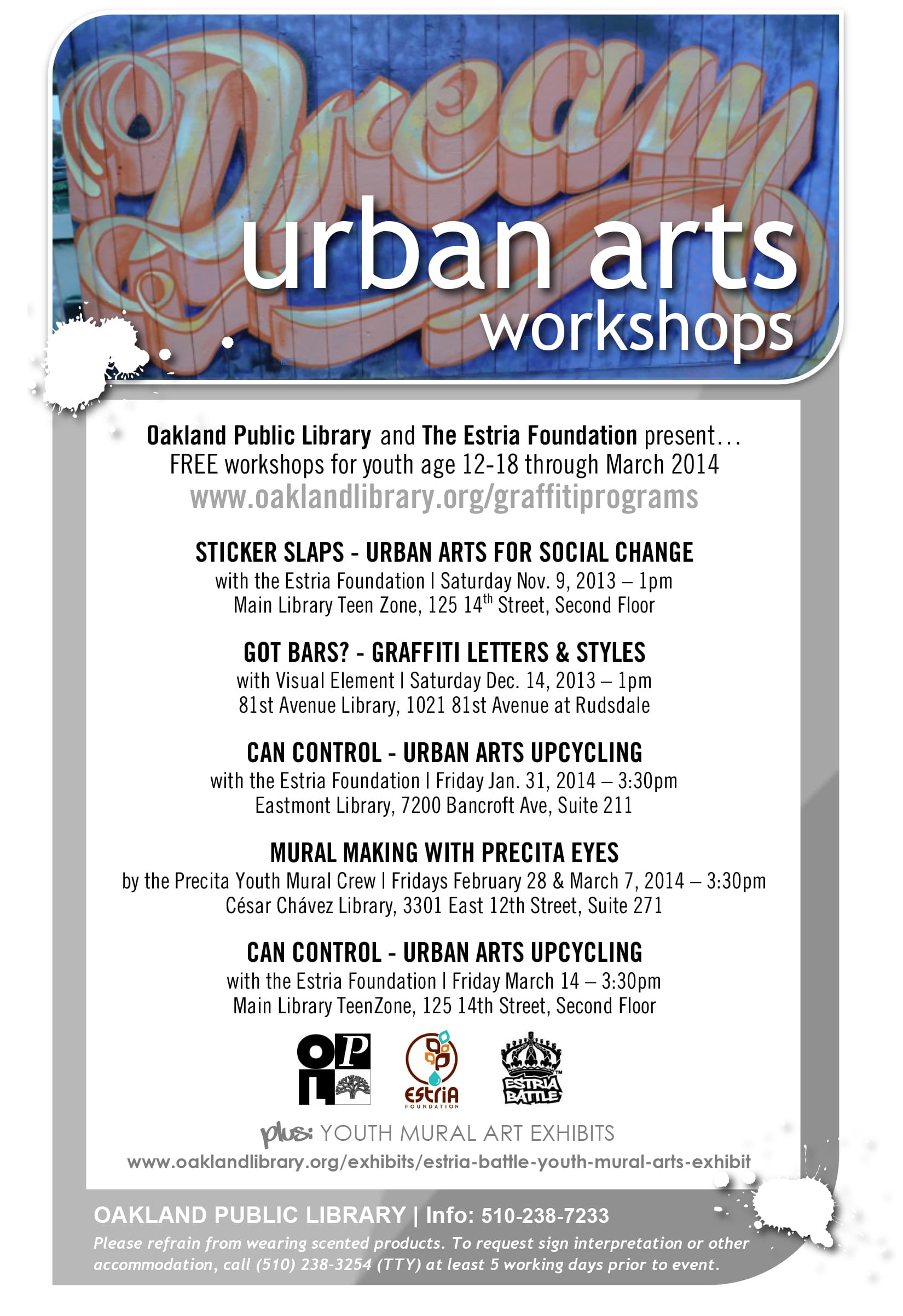 Youth Art Workshops at Oakland Public Libraries